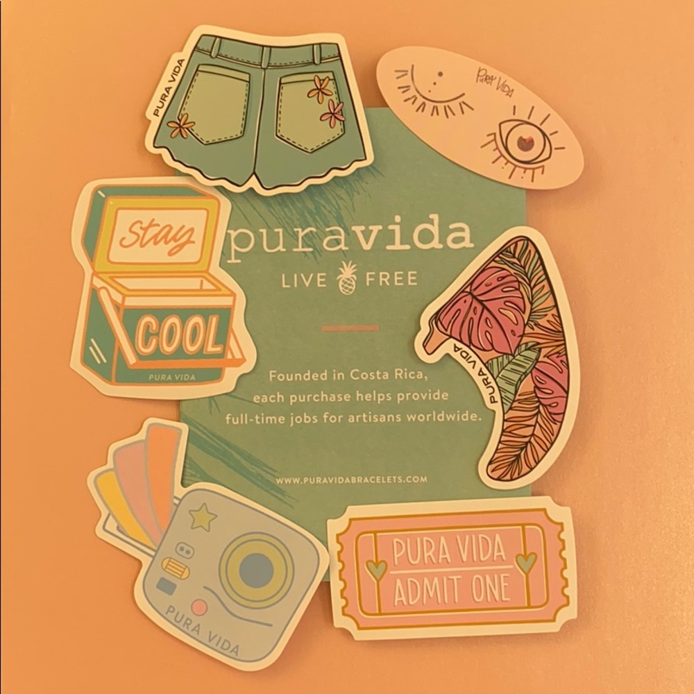 Pura Vida Stickers (6 Pack)